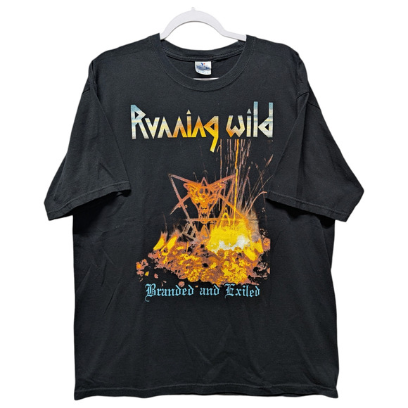 Mid 2000's Running Wild Branded and Exiled Metal T shirt - Picture 1 of 4